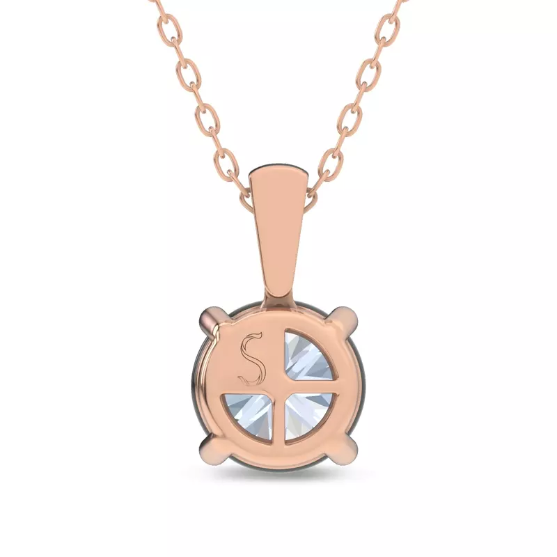 14K Rose Gold Midnight Halo Round Lab Pendant (2 ct. tw.) by Christian Siriano
