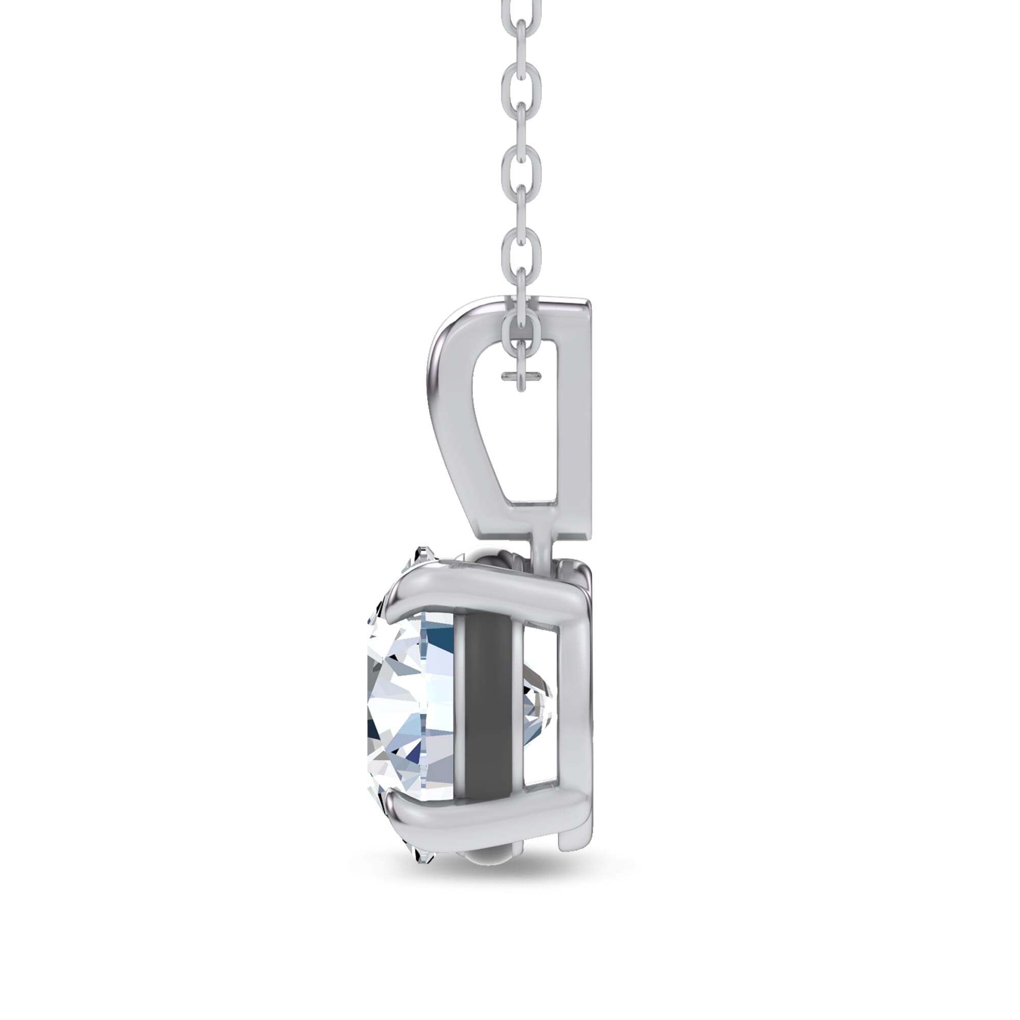 14K White Gold Midnight Halo Round Lab Pendant (2 ct. tw.) by Christian Siriano