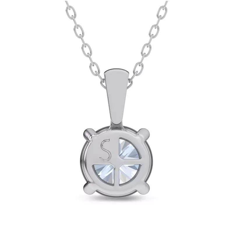 14K White Gold Midnight Halo Round Lab Pendant (2 ct. tw.) by Christian Siriano