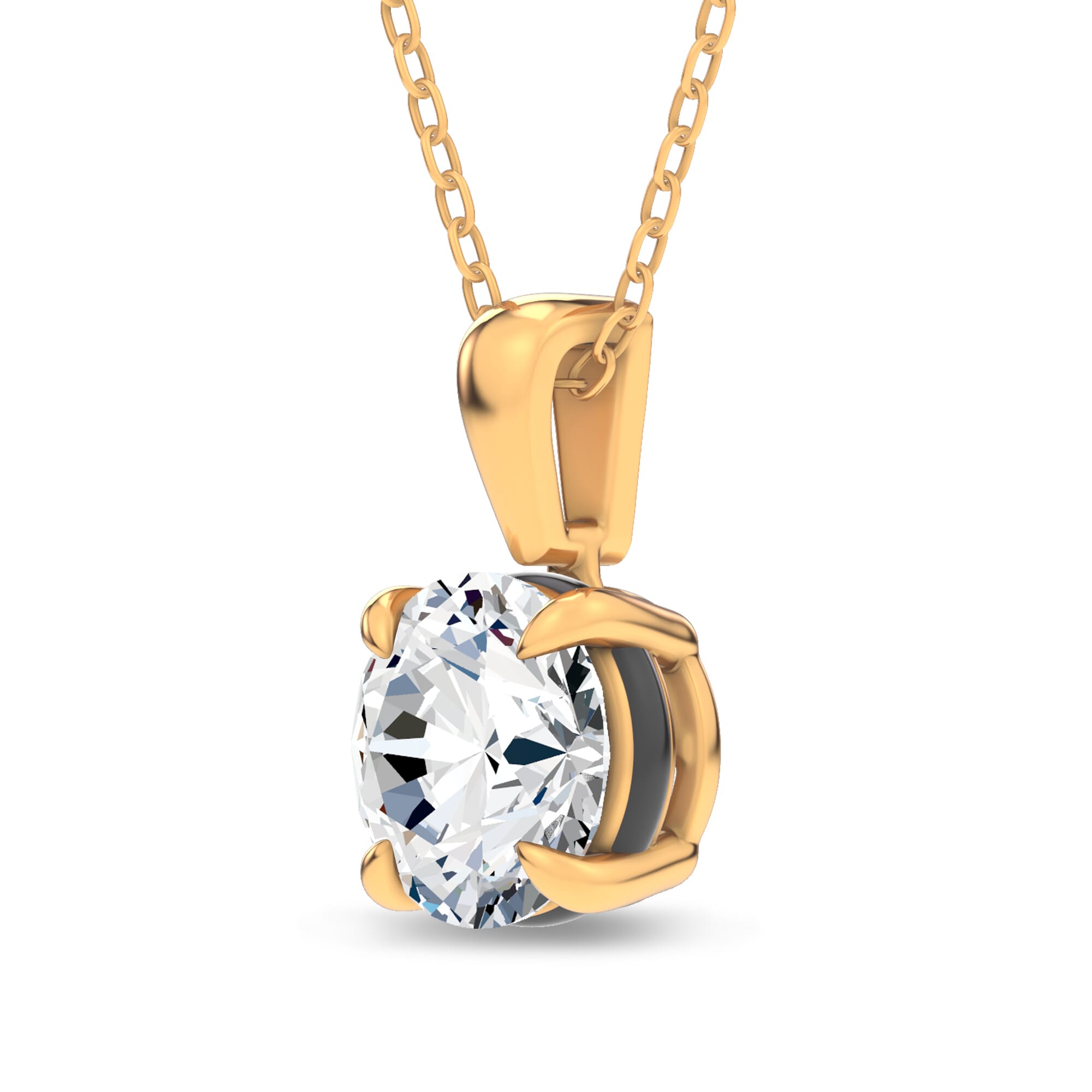 14K Yellow Gold Midnight Halo Round Lab Pendant (2 ct. tw.) by Christian Siriano