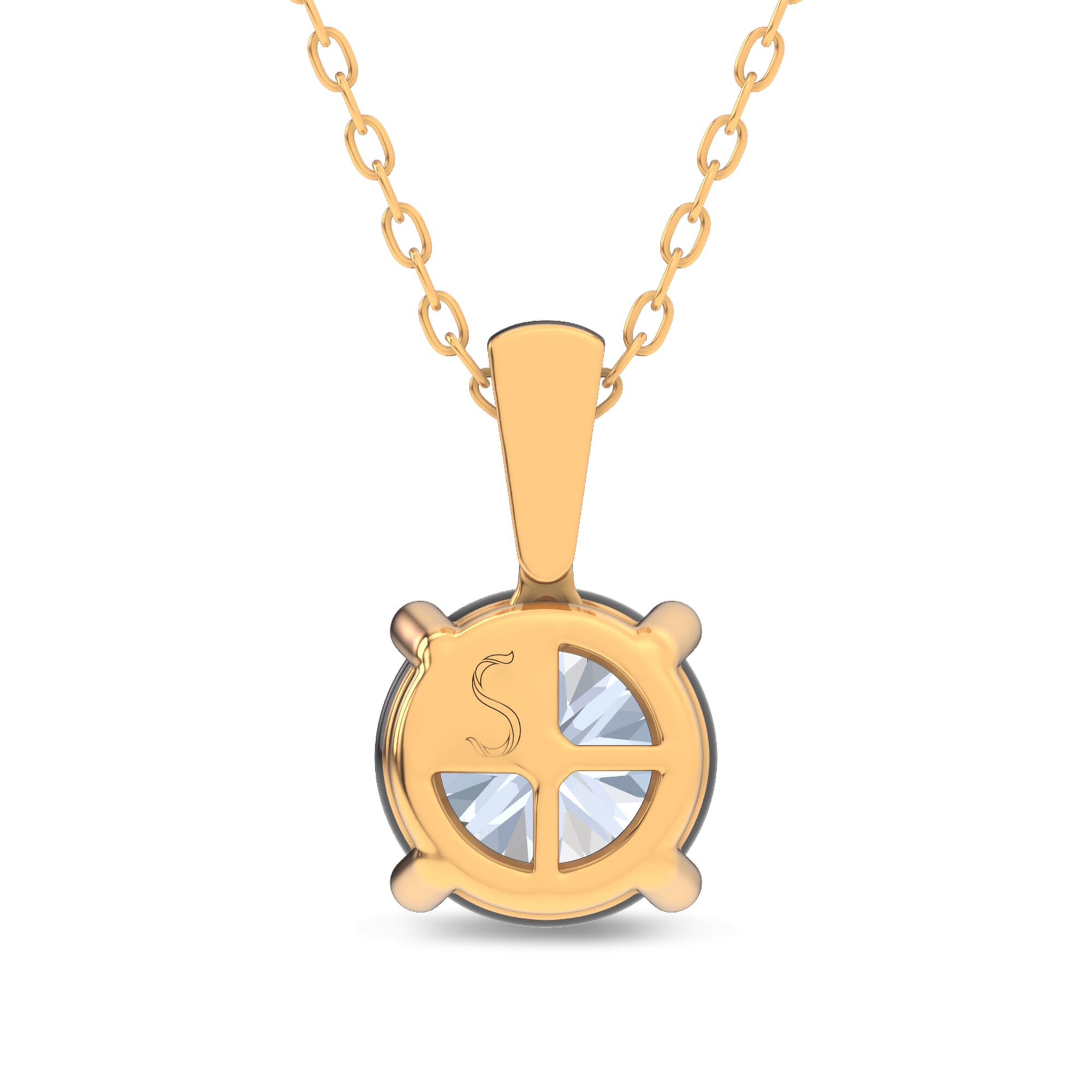 14K Yellow Gold Midnight Halo Round Lab Pendant (2 ct. tw.) by Christian Siriano