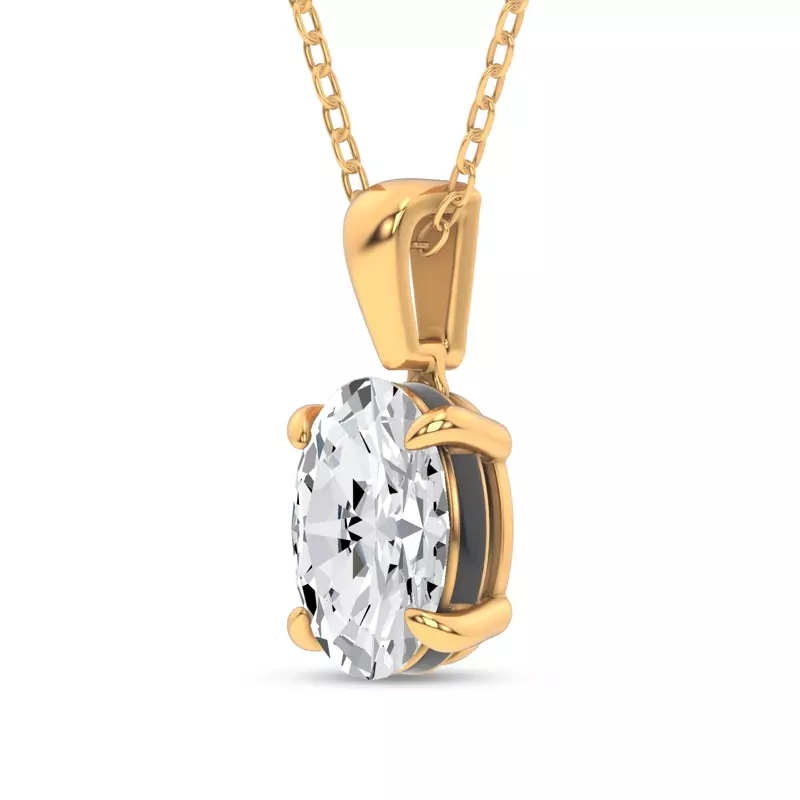 14K Rose Gold Midnight Halo Oval Lab Pendant (2 ct. tw.) by Christian Siriano