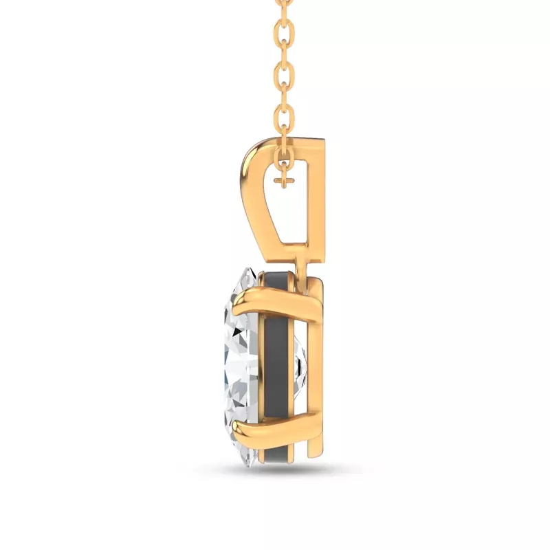 14K Rose Gold Midnight Halo Oval Lab Pendant (2 ct. tw.) by Christian Siriano