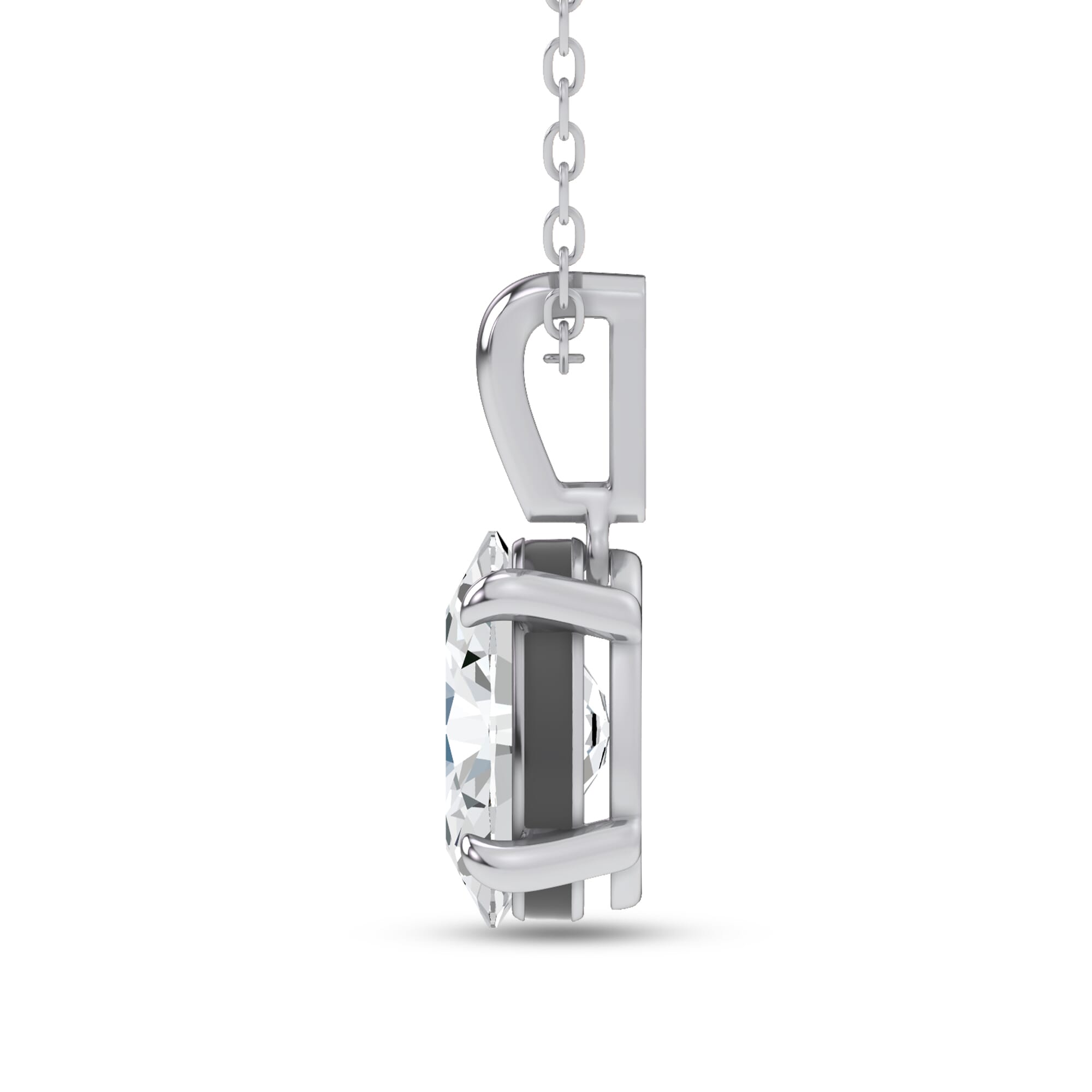 14K White Gold Midnight Halo Oval Lab Pendant (2 ct. tw.) by Christian Siriano
