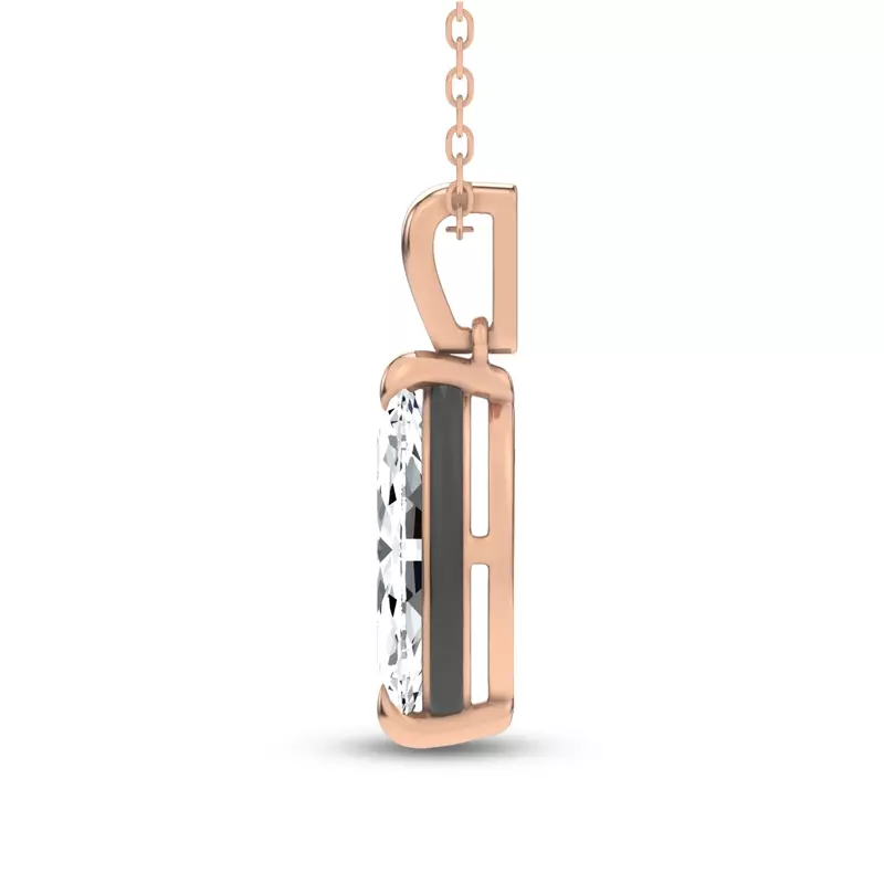 14K Rose Gold Midnight Halo Marquise Lab Pendant (2 ct. tw.) by Christian Siriano
