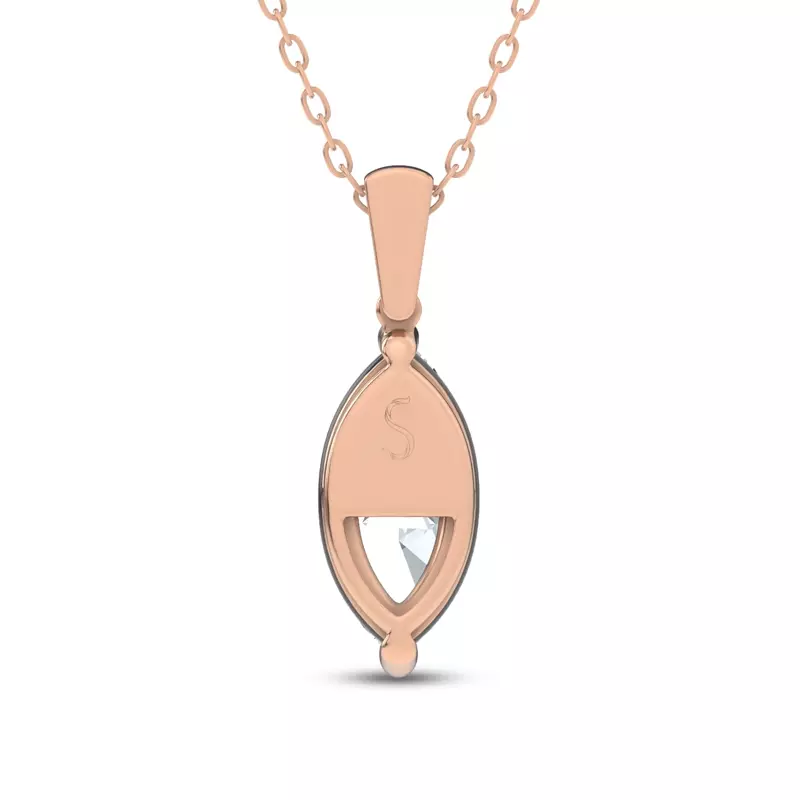 14K Rose Gold Midnight Halo Marquise Lab Pendant (2 ct. tw.) by Christian Siriano