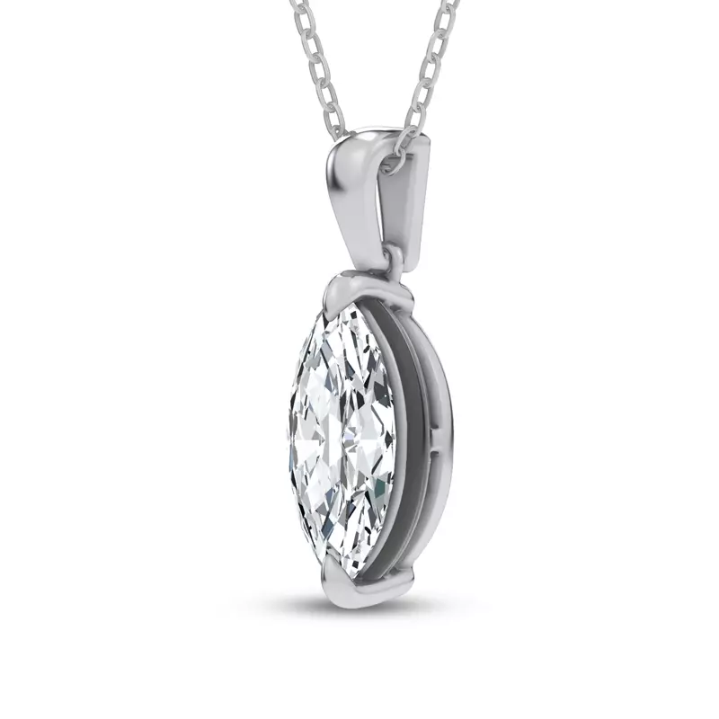 14K White Gold Midnight Halo Marquise Lab Pendant (2 ct. tw.) by Christian Siriano