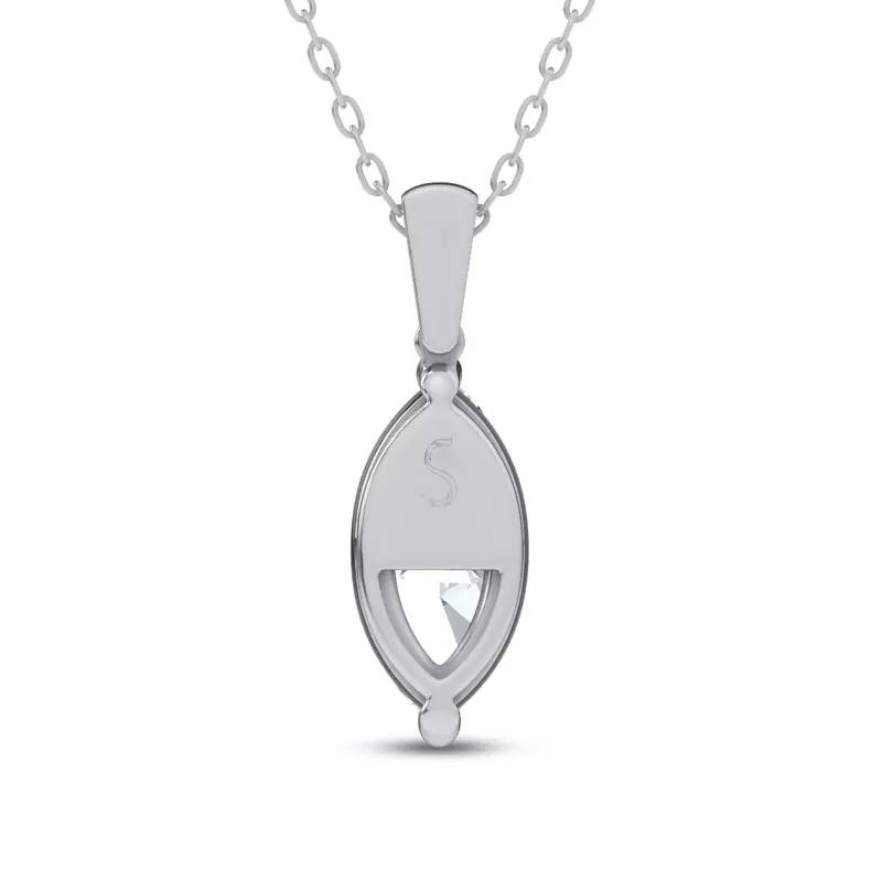 14K White Gold Midnight Halo Marquise Lab Pendant (2 ct. tw.) by Christian Siriano