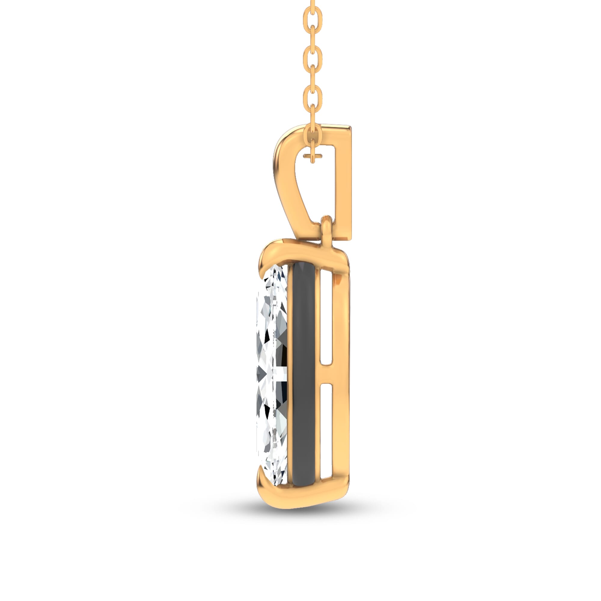 14K Yellow Gold Midnight Halo Marquise Lab Pendant (2 ct. tw.) by Christian Siriano
