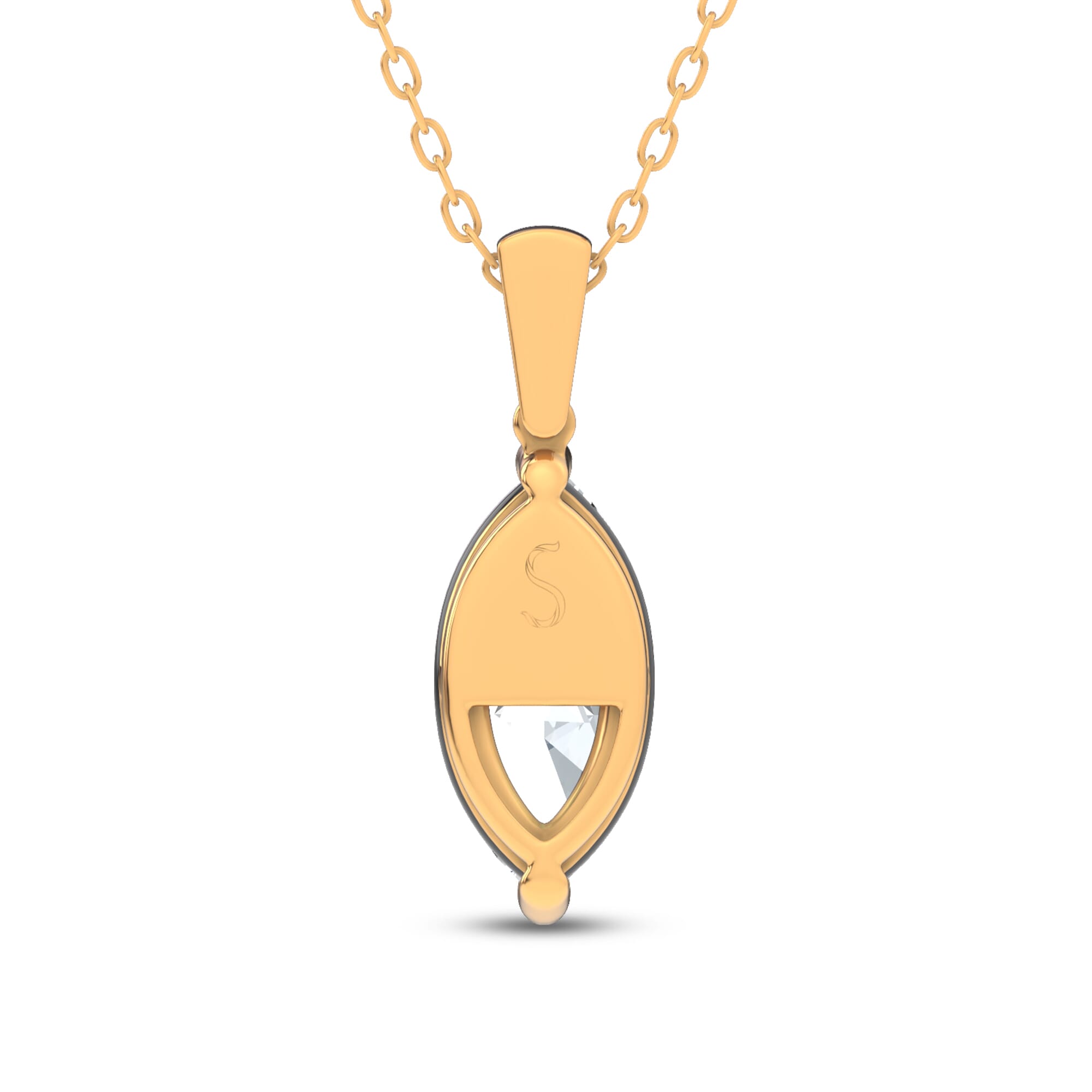 14K Yellow Gold Midnight Halo Marquise Lab Pendant (2 ct. tw.) by Christian Siriano