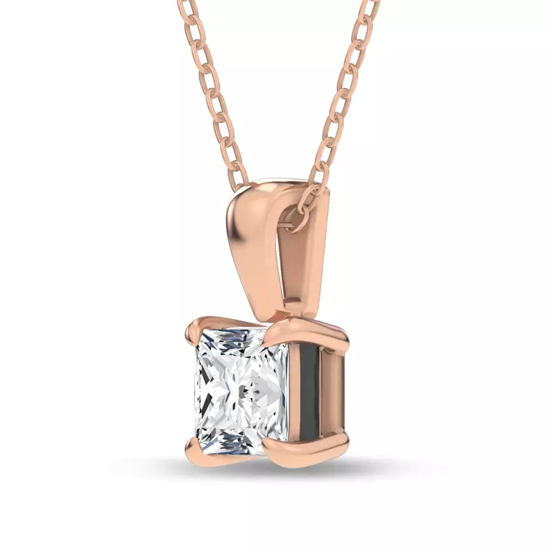 14K Rose Gold Midnight Halo Princess Lab Pendant (2 ct. tw.) by Christian Siriano