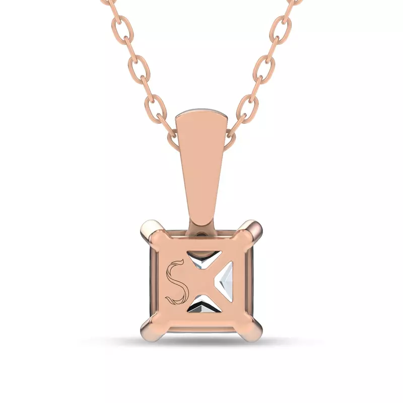 14K Rose Gold Midnight Halo Princess Lab Pendant (2 ct. tw.) by Christian Siriano