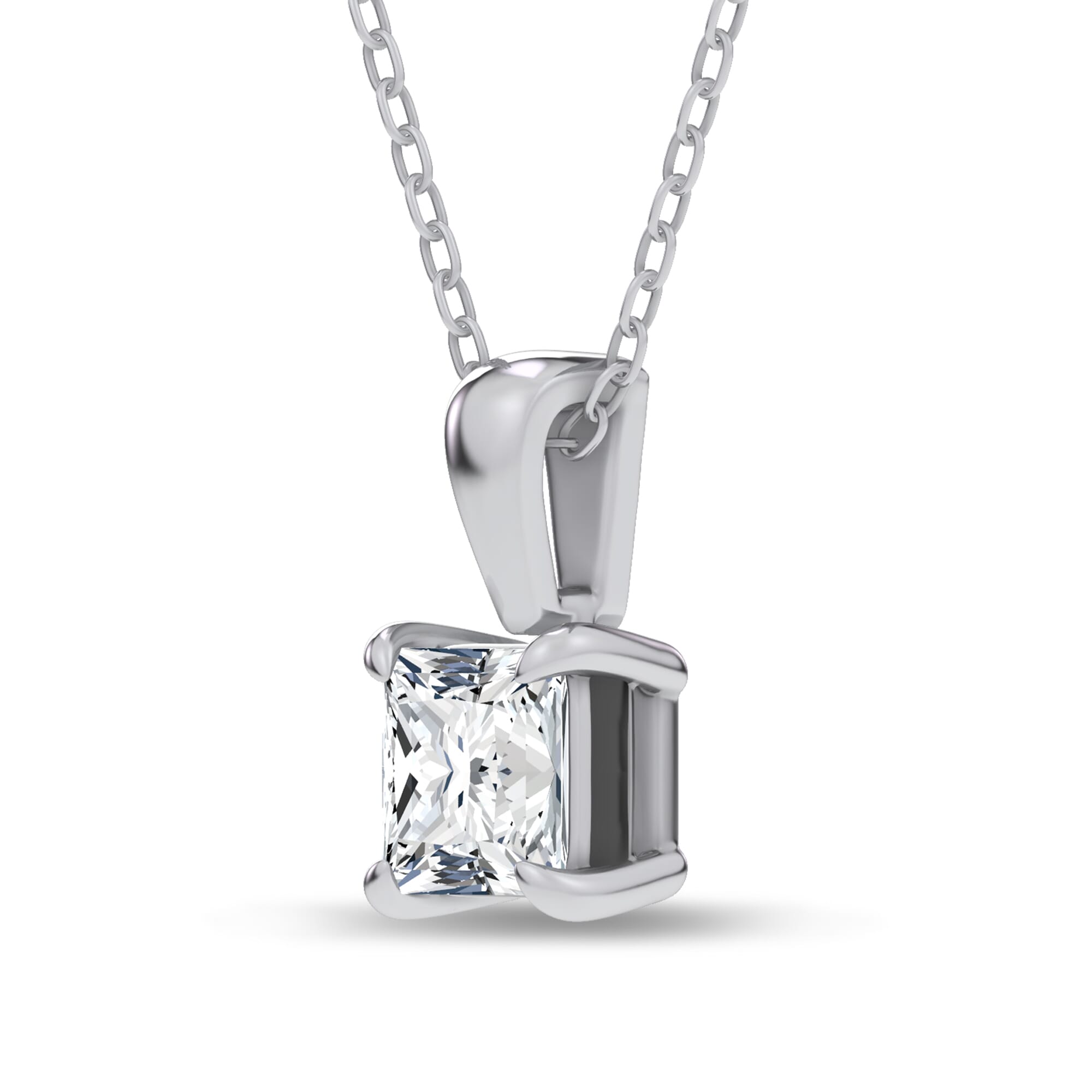14K White Gold Midnight Halo Princess Lab Pendant (2 ct. tw.) by Christian Siriano