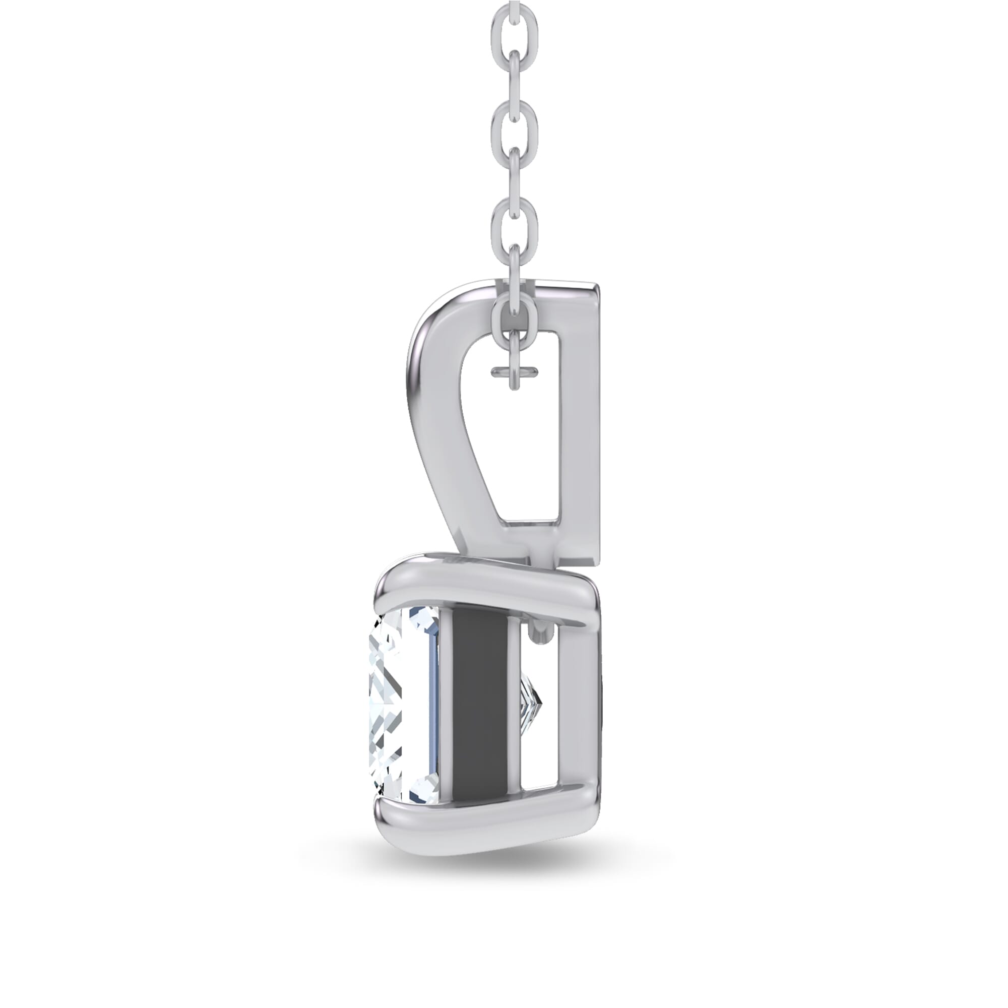 14K White Gold Midnight Halo Princess Lab Pendant (2 ct. tw.) by Christian Siriano