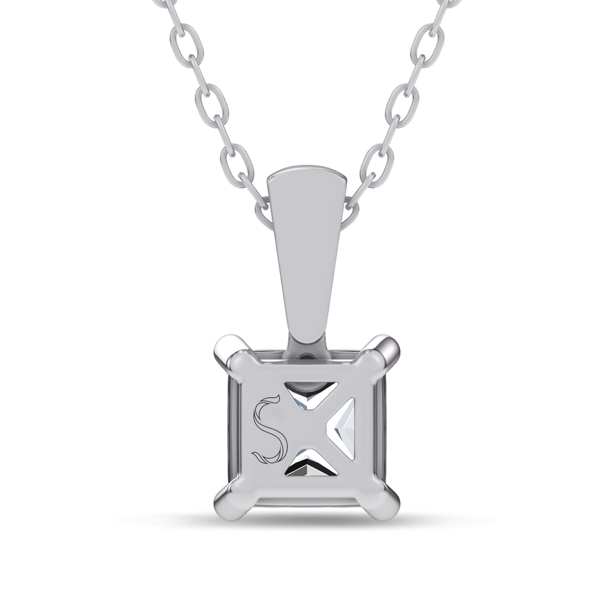 14K White Gold Midnight Halo Princess Lab Pendant (2 ct. tw.) by Christian Siriano