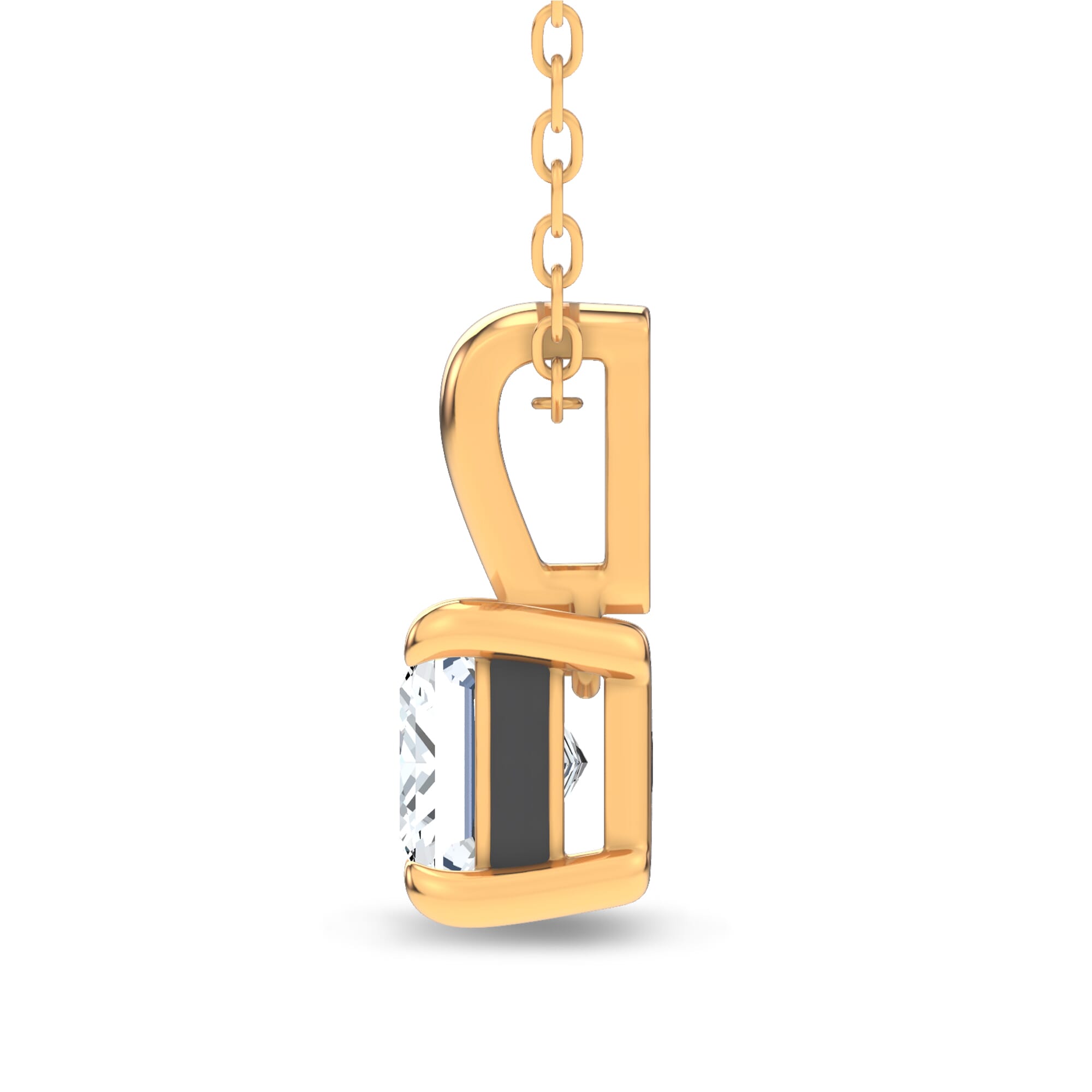 14K Yellow Gold Midnight Halo Princess Lab Pendant (2 ct. tw.) by Christian Siriano