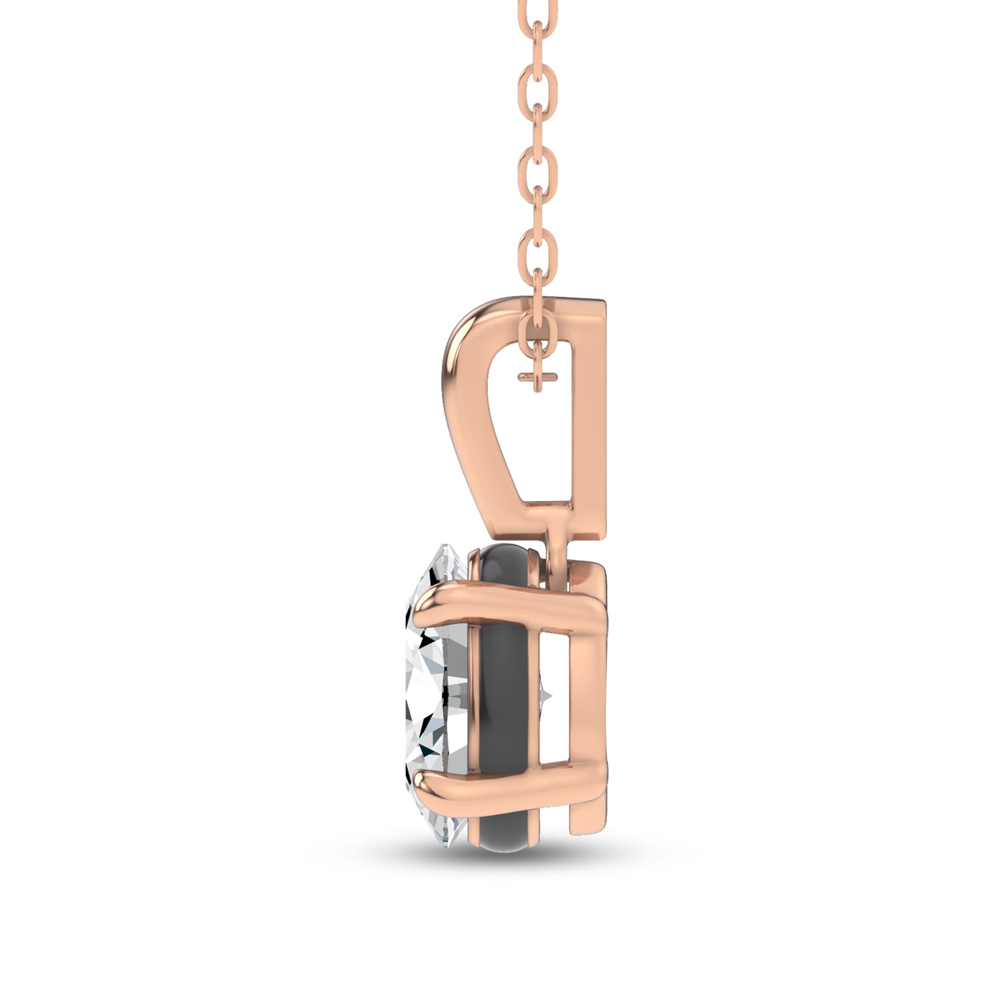 14K Rose Gold Midnight Halo Oval Lab Pendant (1 ct. tw.) by Christian Siriano