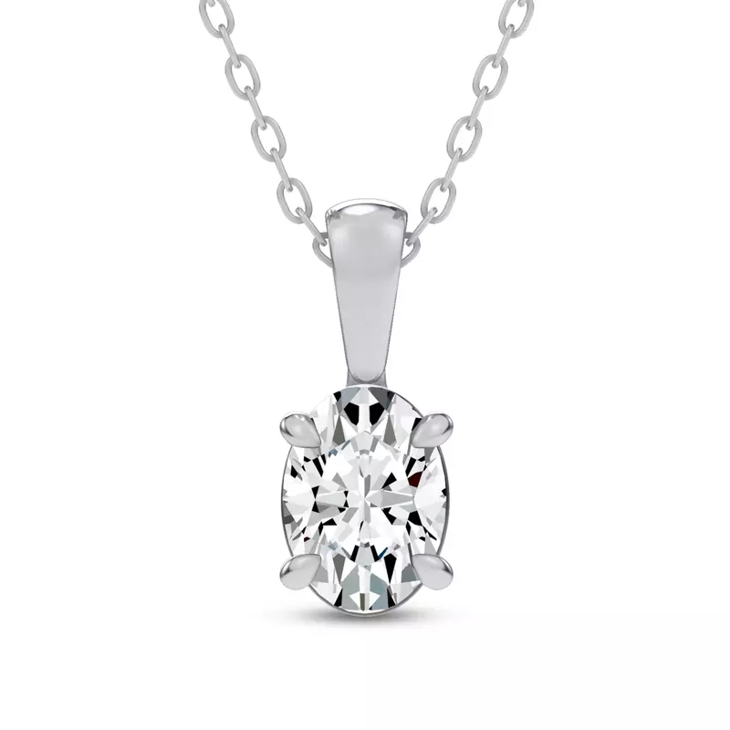 Midnight Halo Oval Lab Pendant (1 ct. tw.) by Christian Siriano