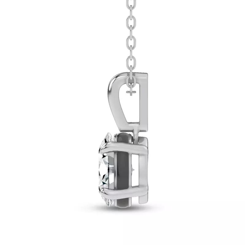 14K White Gold Midnight Halo Oval Lab Pendant (1 ct. tw.) by Christian Siriano