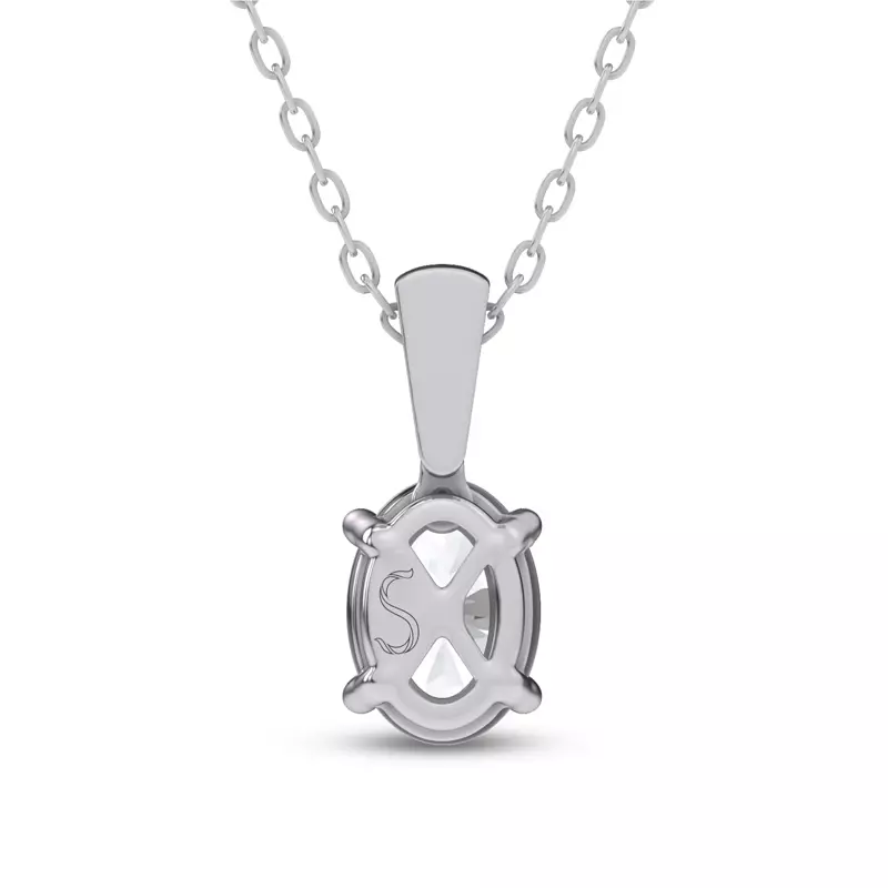 14K White Gold Midnight Halo Oval Lab Pendant (1 ct. tw.) by Christian Siriano