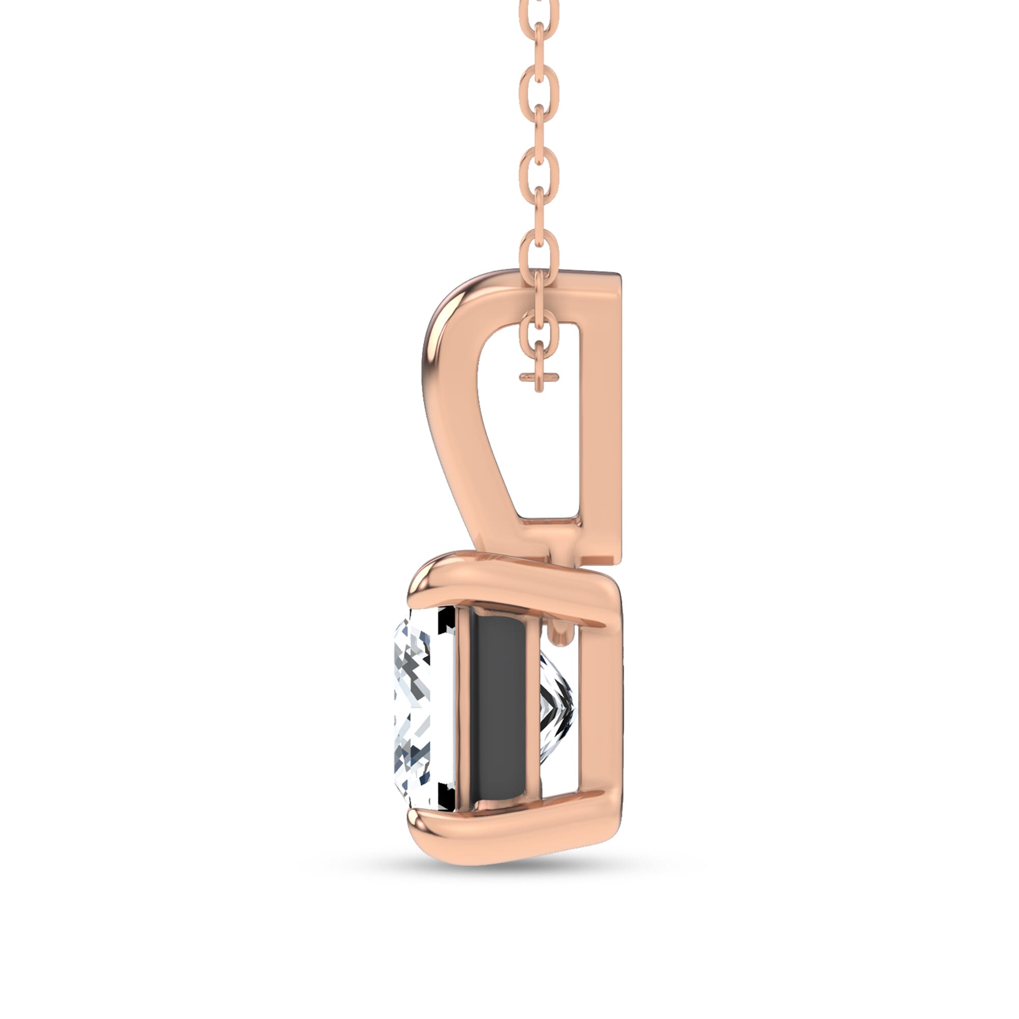 14K Rose Gold Midnight Halo Princess Lab Pendant (1 ct. tw.) by Christian Siriano