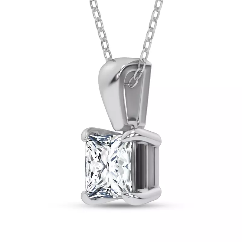 14K White Gold Midnight Halo Princess Lab Pendant (1 ct. tw.) by Christian Siriano