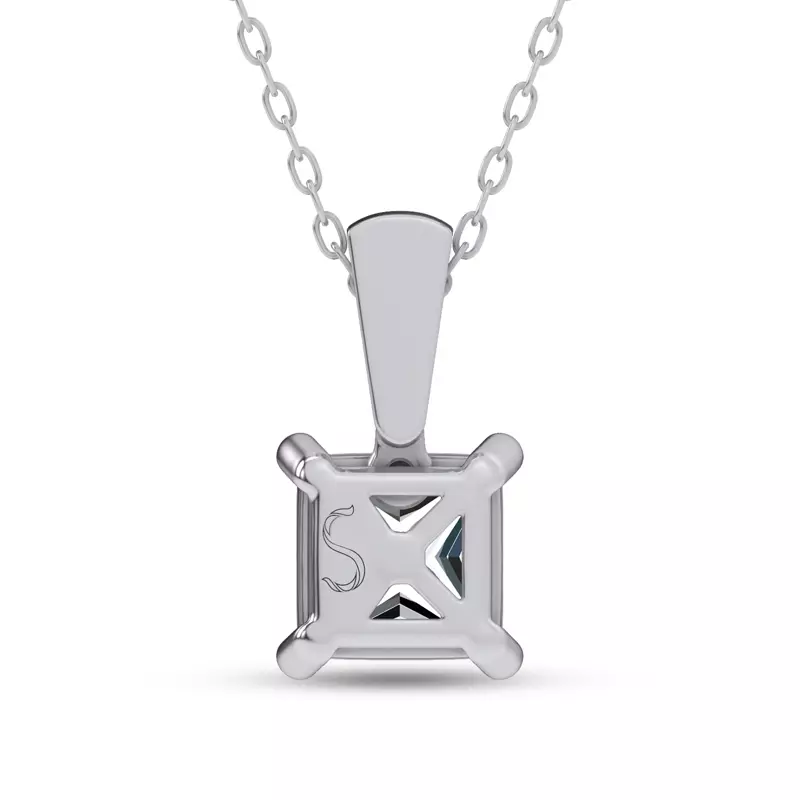 14K White Gold Midnight Halo Princess Lab Pendant (1 ct. tw.) by Christian Siriano
