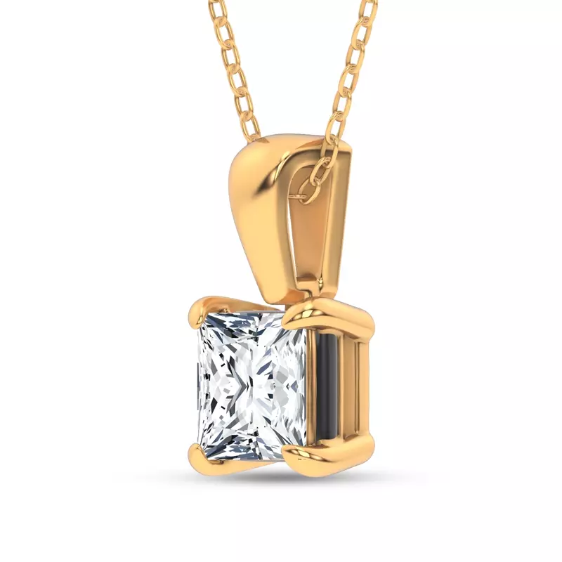 14K Yellow Gold Midnight Halo Princess Lab Pendant (1 ct. tw.) by Christian Siriano