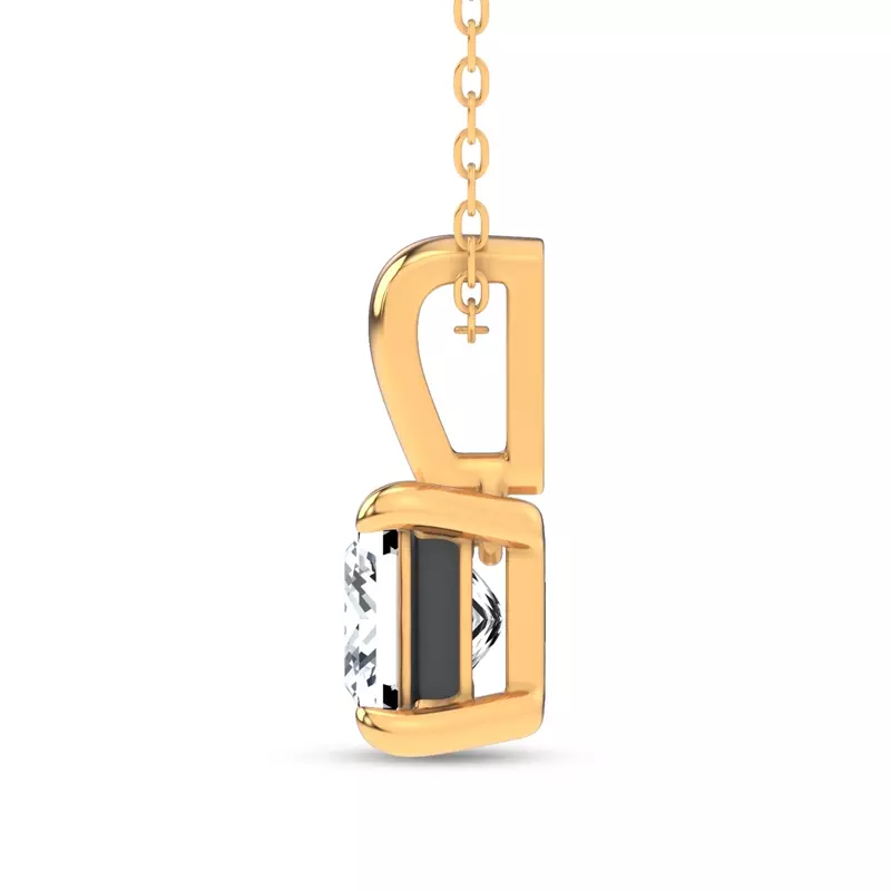 14K Yellow Gold Midnight Halo Princess Lab Pendant (1 ct. tw.) by Christian Siriano