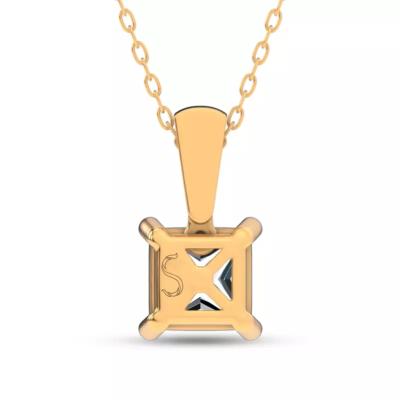 14K Yellow Gold Midnight Halo Princess Lab Pendant (1 ct. tw.) by Christian Siriano