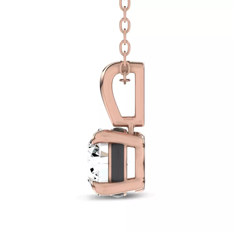 14K Rose Gold Midnight Halo Round Lab Pendant (1 ct. tw.) by Christian Siriano