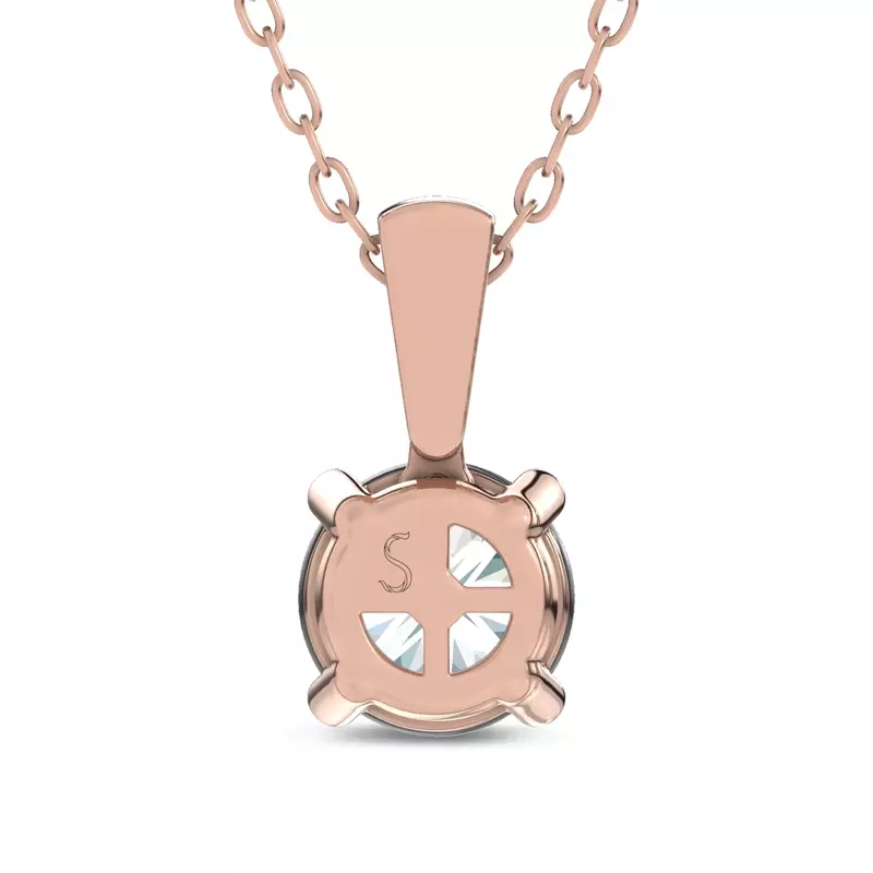 14K Rose Gold Midnight Halo Round Lab Pendant (1 ct. tw.) by Christian Siriano