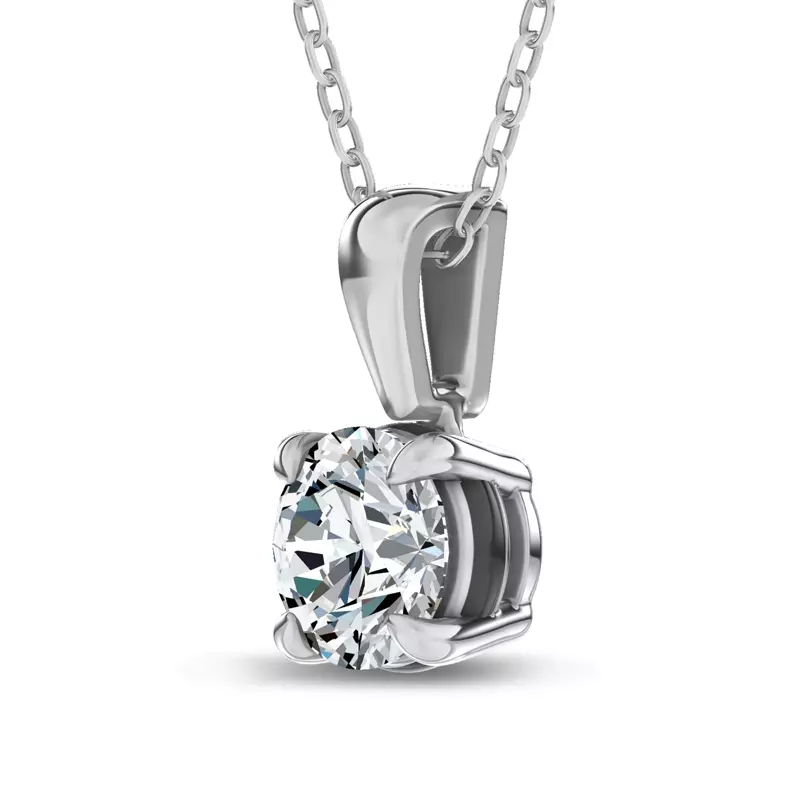 14K White Gold Midnight Halo Round Lab Pendant (1 ct. tw.) by Christian Siriano