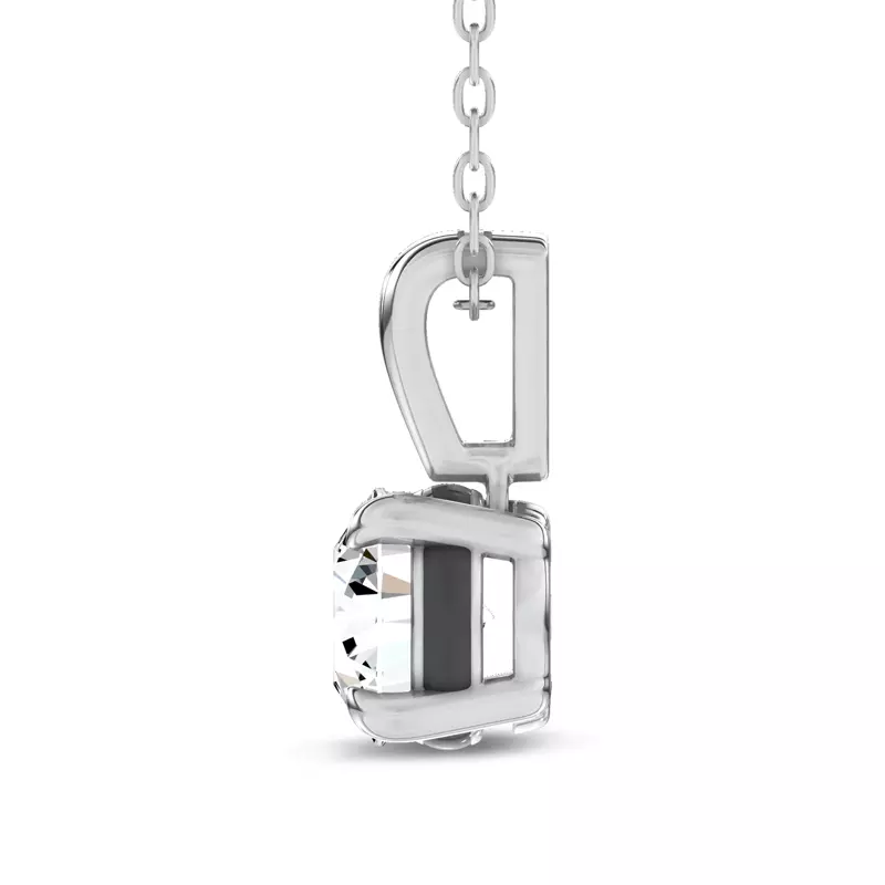 14K White Gold Midnight Halo Round Lab Pendant (1 ct. tw.) by Christian Siriano