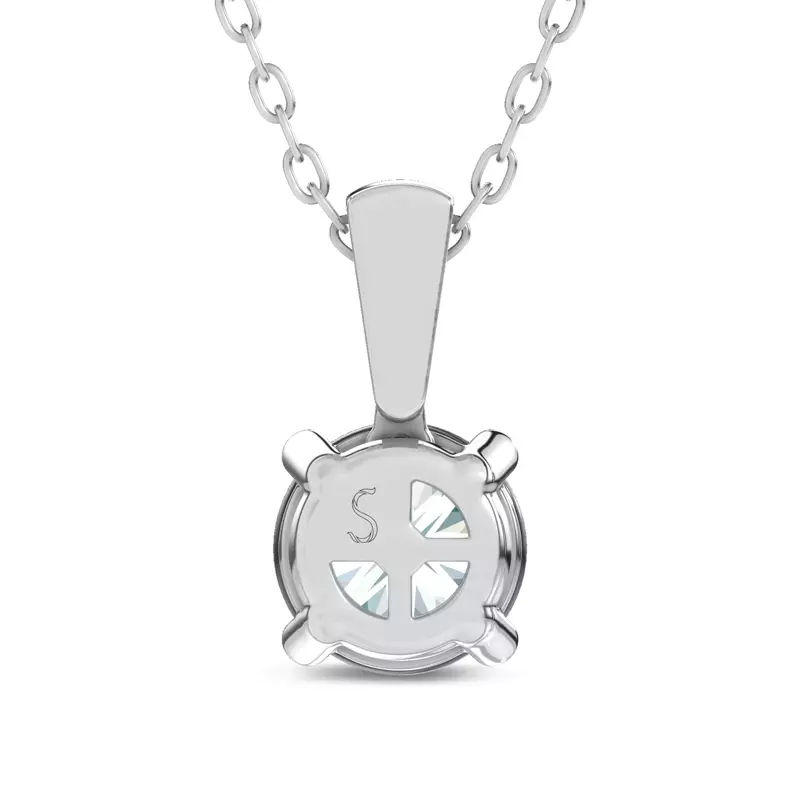 14K White Gold Midnight Halo Round Lab Pendant (1 ct. tw.) by Christian Siriano