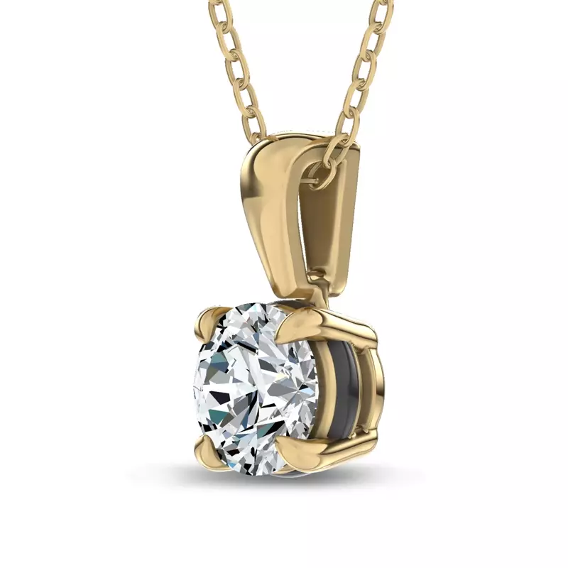 14K Yellow Gold Midnight Halo Round Lab Pendant (1 ct. tw.) by Christian Siriano