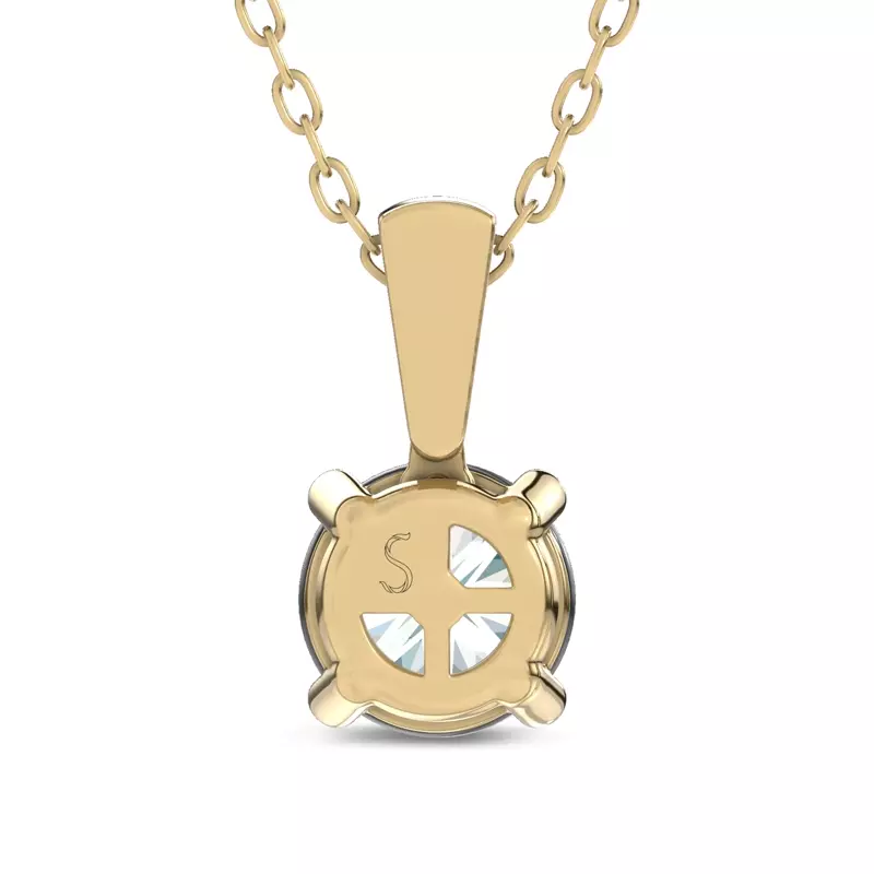 14K Yellow Gold Midnight Halo Round Lab Pendant (1 ct. tw.) by Christian Siriano
