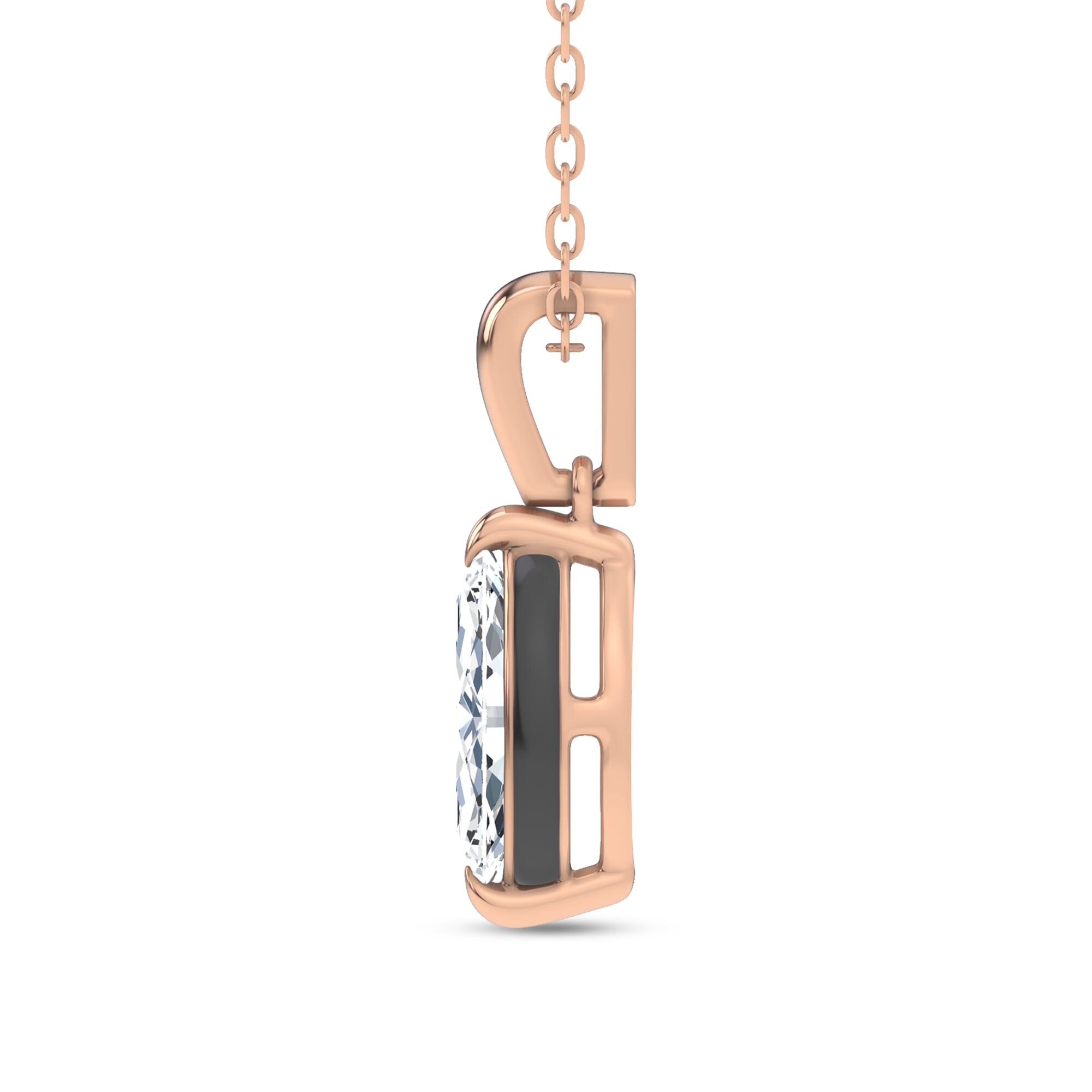 14K Rose Gold Midnight Halo Marquise Lab Pendant (1 ct. tw.) by Christian Siriano
