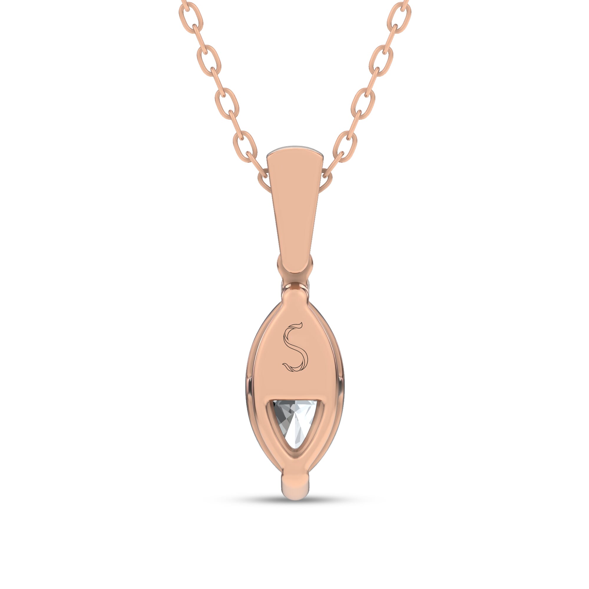 14K Rose Gold Midnight Halo Marquise Lab Pendant (1 ct. tw.) by Christian Siriano