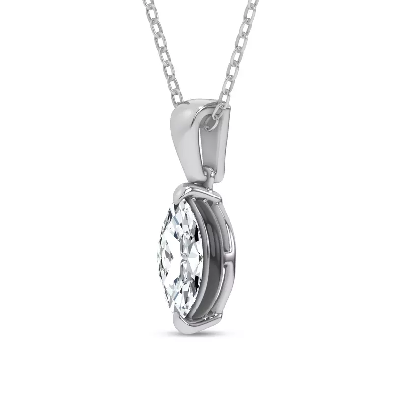 14K White Gold Midnight Halo Marquise Lab Pendant (1 ct. tw.) by Christian Siriano