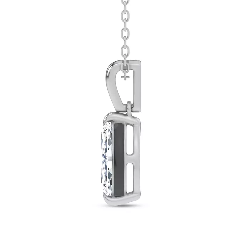 14K White Gold Midnight Halo Marquise Lab Pendant (1 ct. tw.) by Christian Siriano