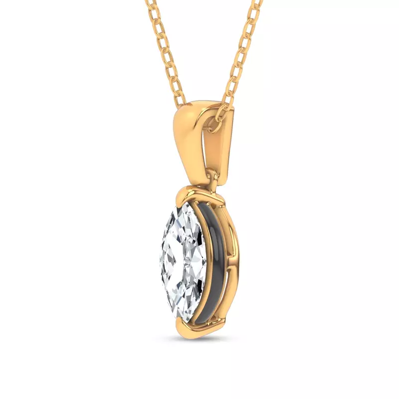 14K Yellow Gold Midnight Halo Marquise Lab Pendant (1 ct. tw.) by Christian Siriano