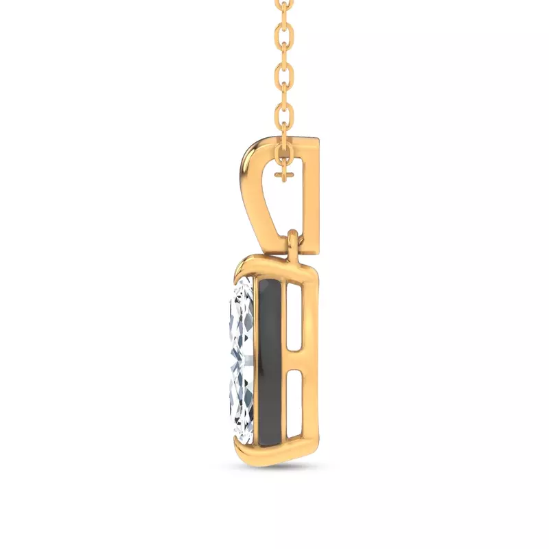 14K Yellow Gold Midnight Halo Marquise Lab Pendant (1 ct. tw.) by Christian Siriano