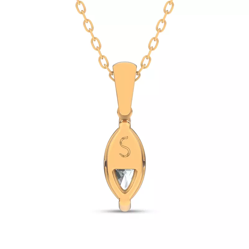 14K Yellow Gold Midnight Halo Marquise Lab Pendant (1 ct. tw.) by Christian Siriano