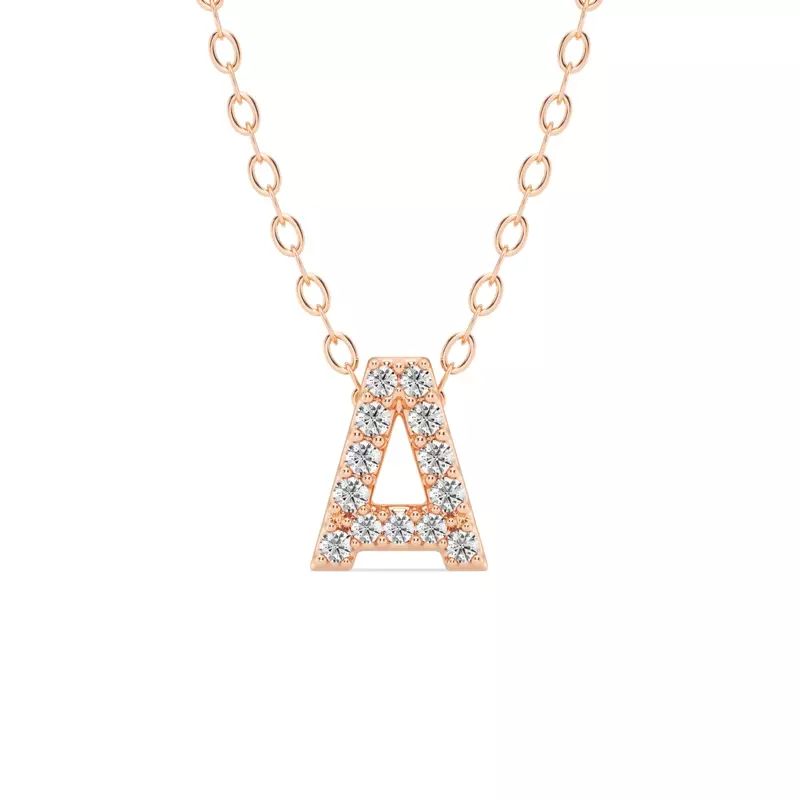 Petite Diamond Initial Necklace – A