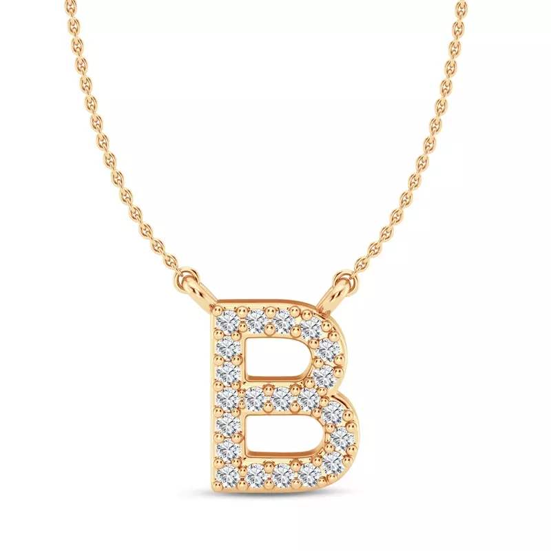 Diamond Initial Necklace – B