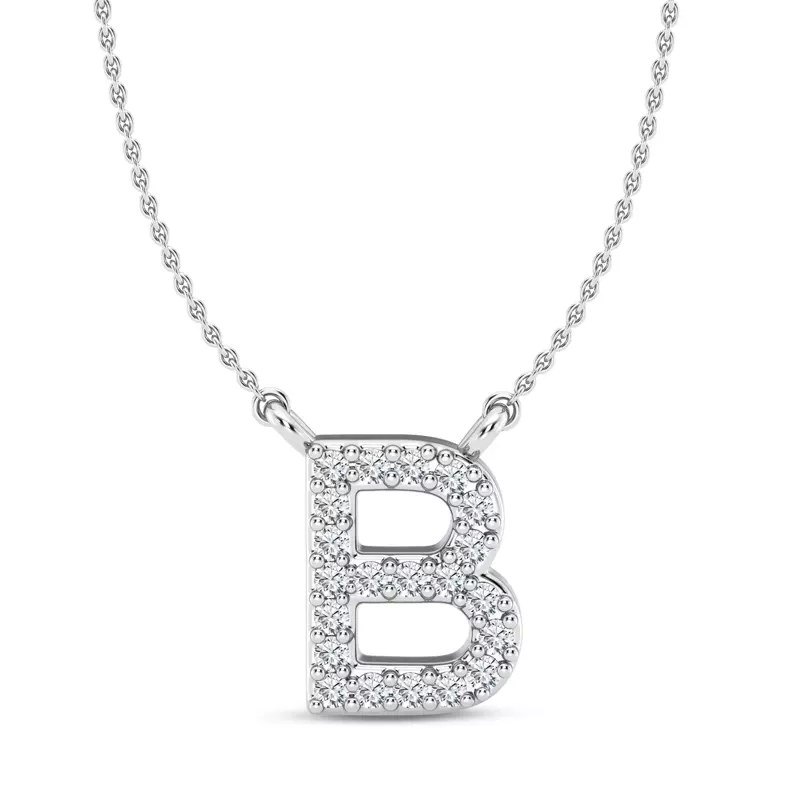 Diamond Initial Pendant – B