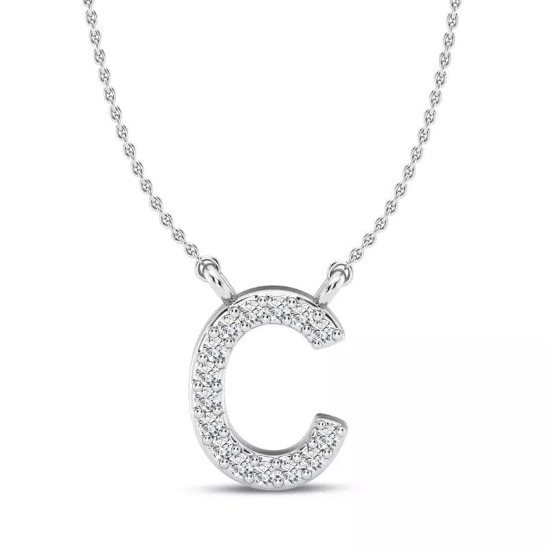 Diamond Initial Pendant – C