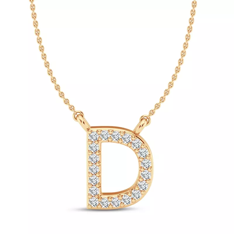 Diamond Initial Necklace – D