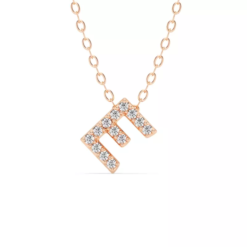 Petite Diamond Initial Pendant – E
